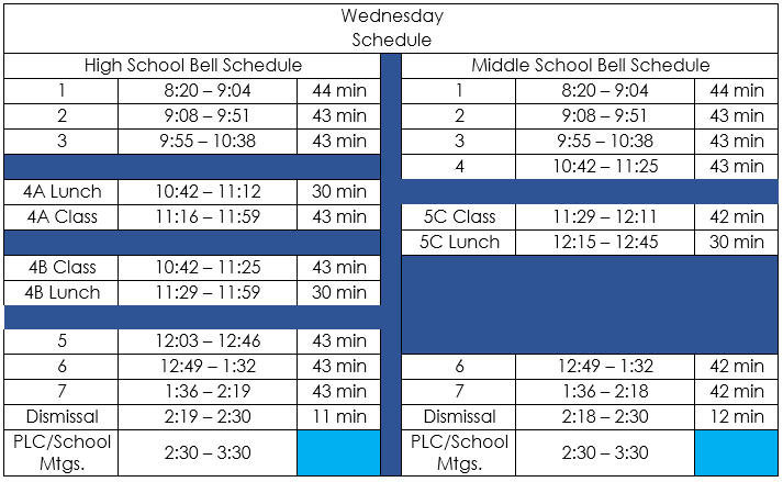 W Bell Schedule 